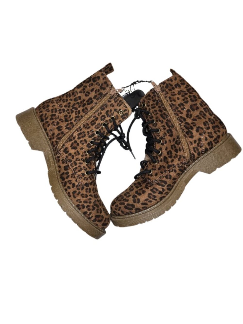 Time and Tru Leopard Print Lug Boots Combat Size 7